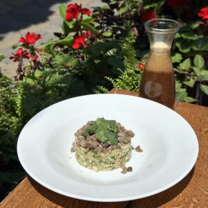 Окрошка с говядиной на квасе